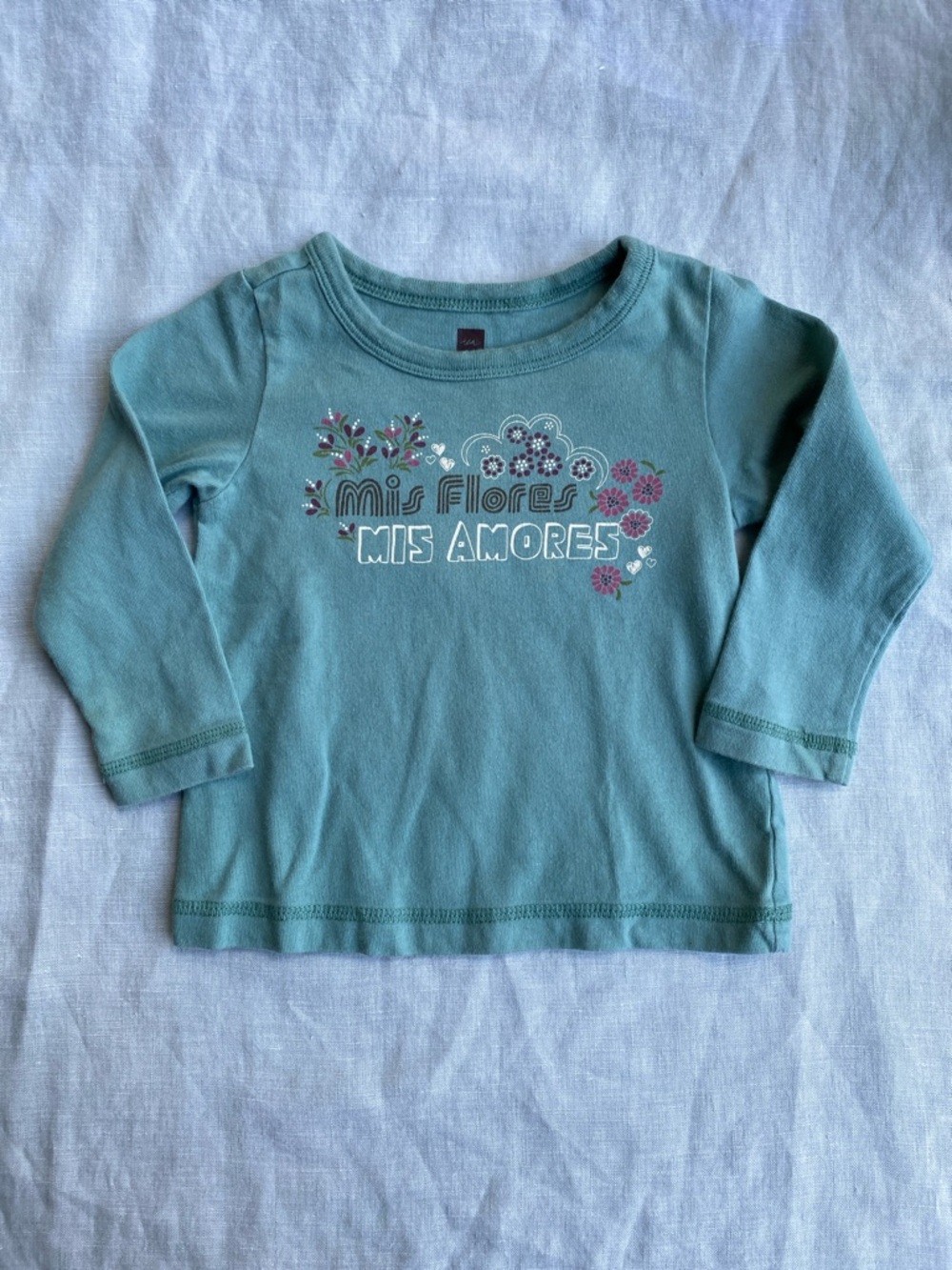 Tea Collection Seaspray blue green long sleeve Mis Flores Mis Amores t-shirt